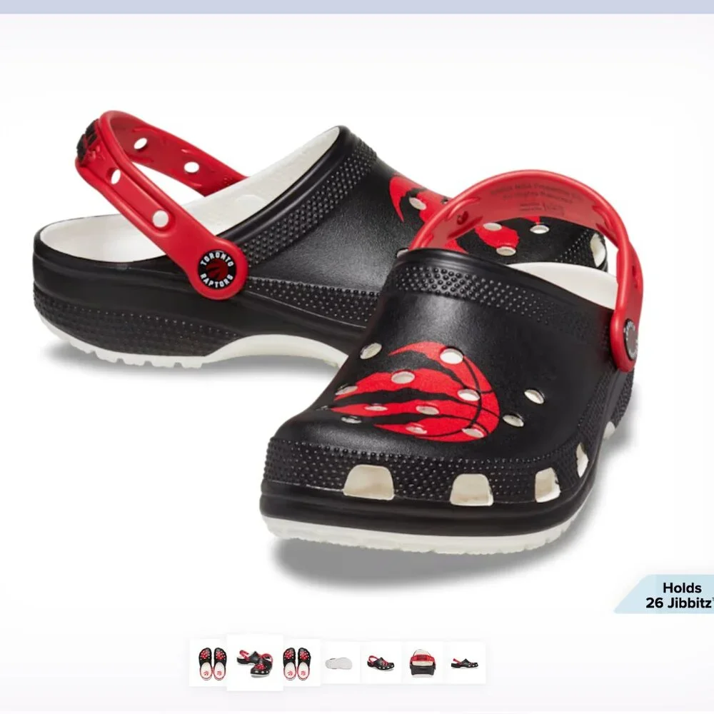 NWOT Crocs NBA TORONTO RAPTORS Classic Clogs Men's 5 Women's 7 - Picture 5 of 5